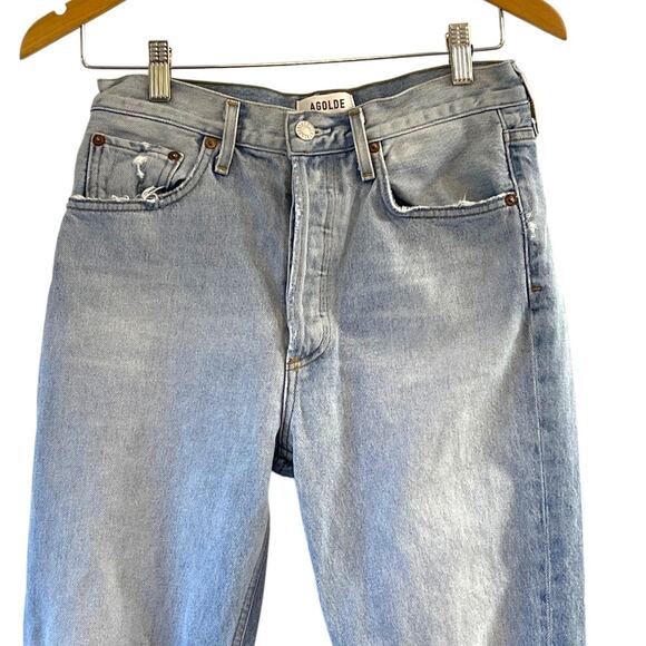 AGOLDE Riley High Rise Straight Crop Jeans | Size 27 | Distressed | $198 Retail - Picture 3 of 9